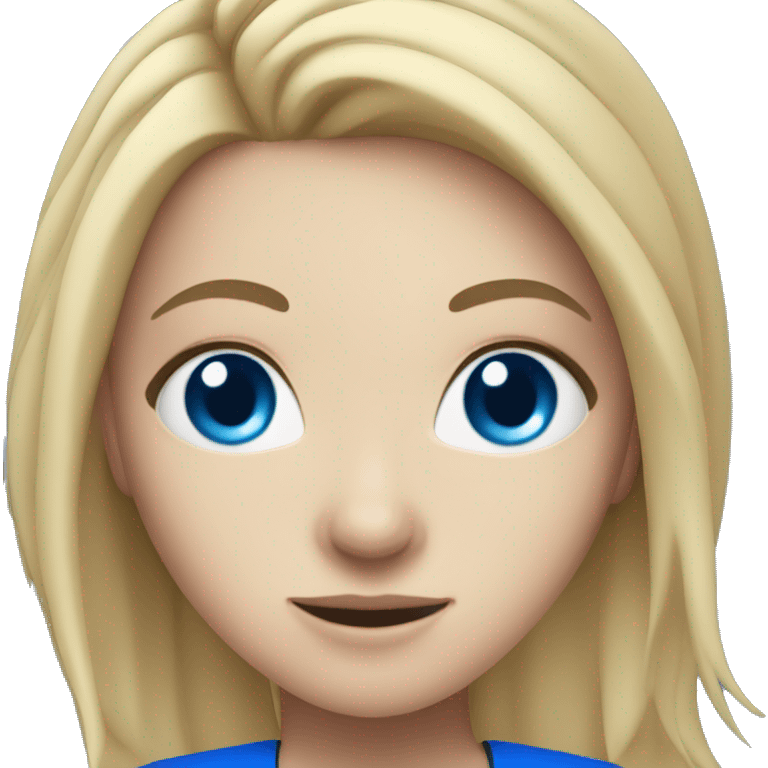 White  girl with blue eyes playing volleyball emoji