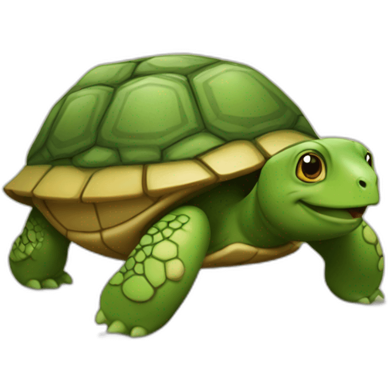 Lièvre sur une tortue emoji