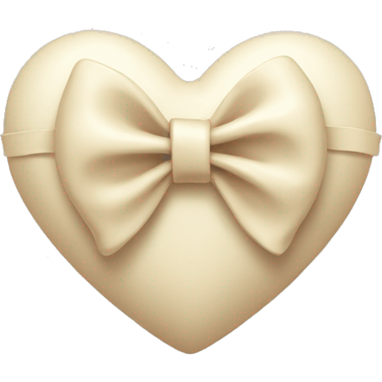 Heart with bow cream colored  emoji