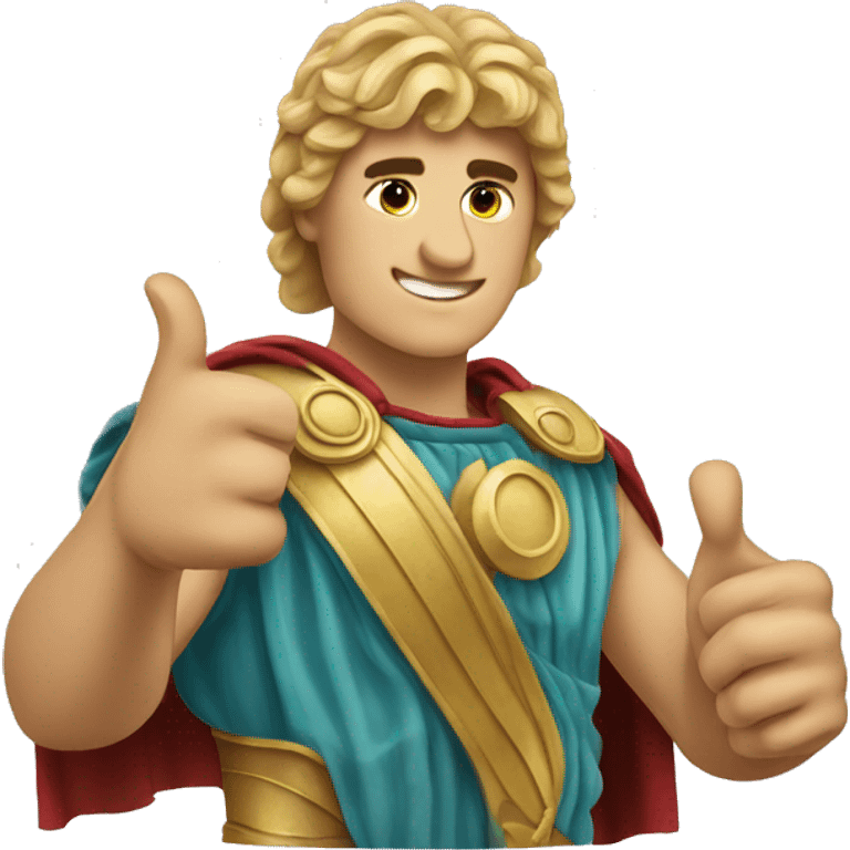 Alexander the Great shows thumbs up emoji