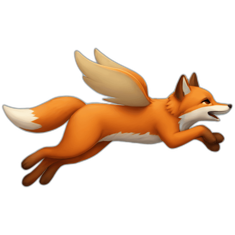 Fox flying in sky emoji