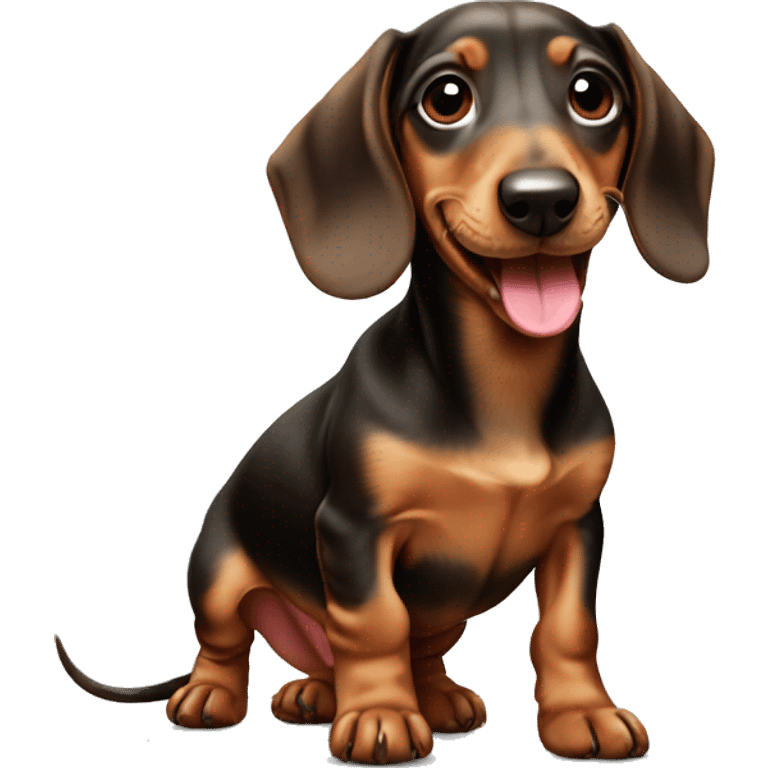 cute dachshund puppy sticking out tongue emoji