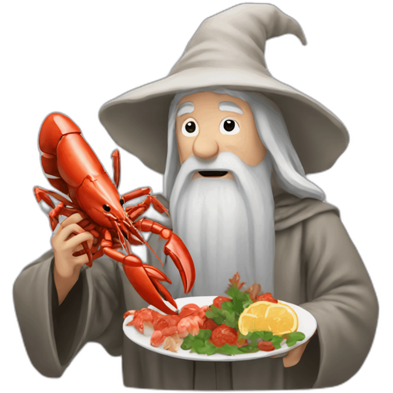 Gandalf eating a lobster emoji