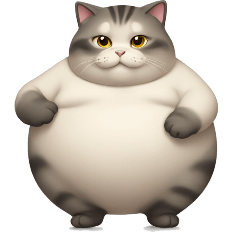 chubby cat with a belly emoji