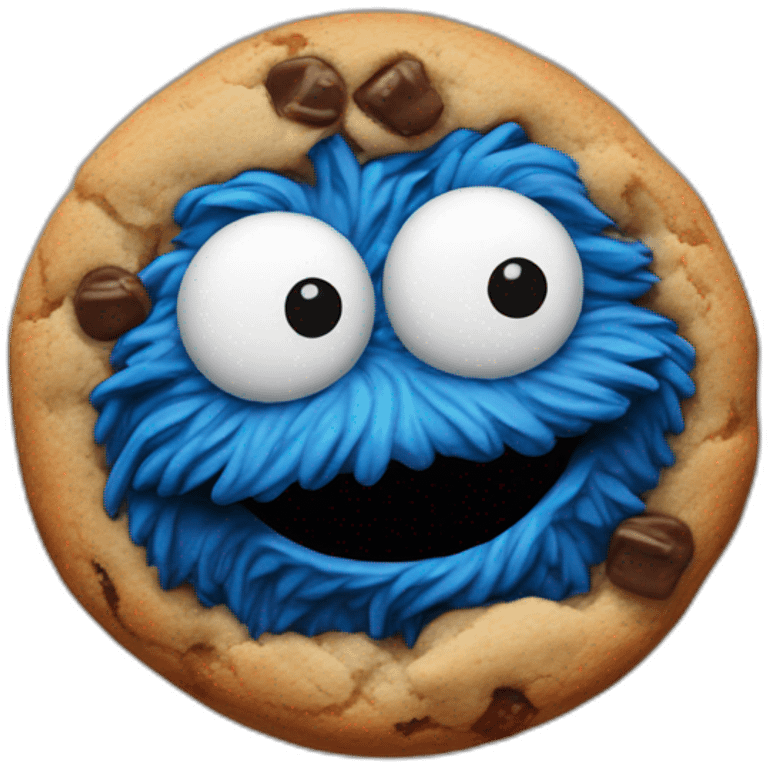 cookie monster in blue emoji