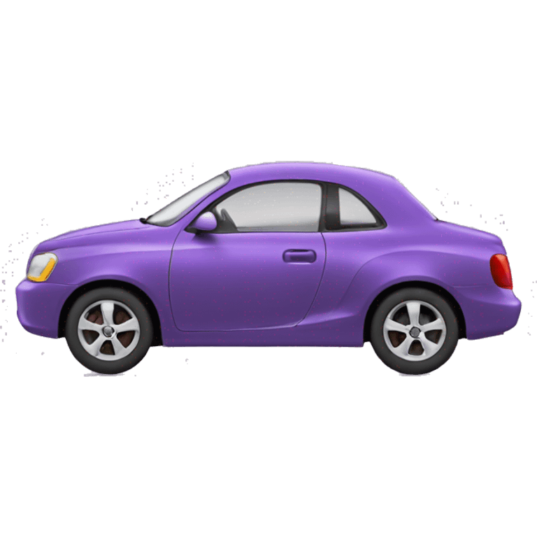 Carro morado con corazones lilas  emoji