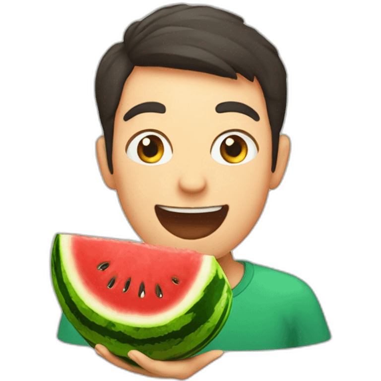 watermelon eating people emoji