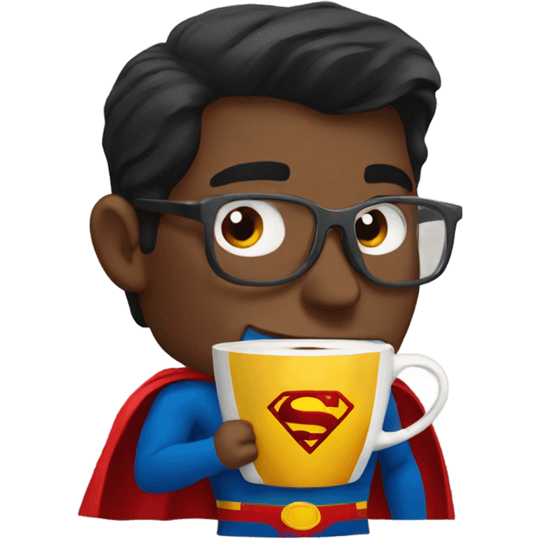 Superman drinking coffee emoji