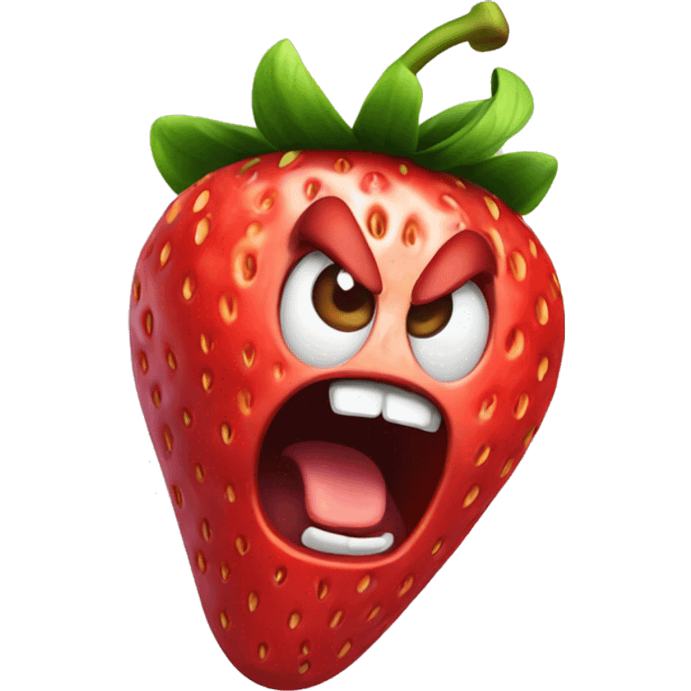 screaming strawberry emoji