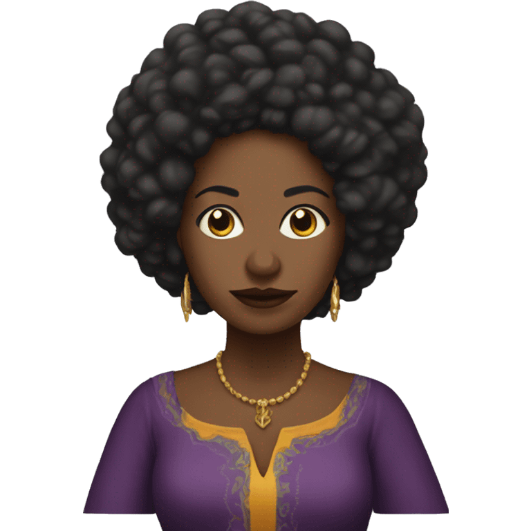 Angela Arzu, piel afroamericana, disfrazada de bruja emoji