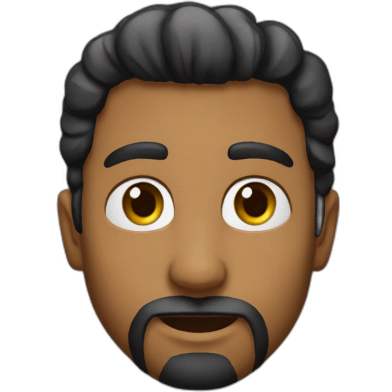 Hombre 30 años guapo barba ojos negros emoji