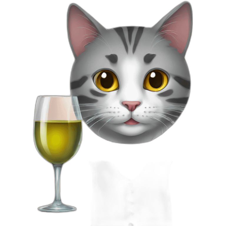 stepan the cat with glass of wine emoji