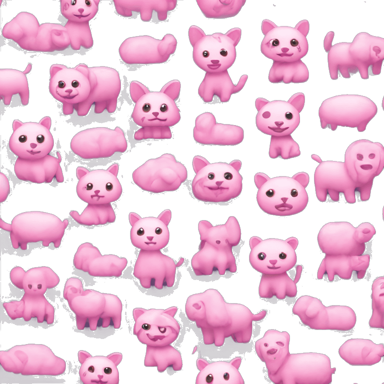 Pink animals with  emoji