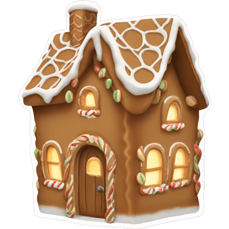 Cosy light begie gingerbread house  emoji