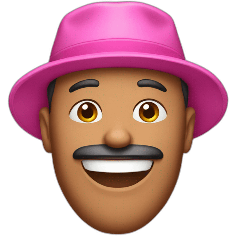 Man wearing a pink hat emoji