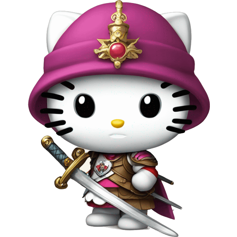 Hello kitty with a sword emoji