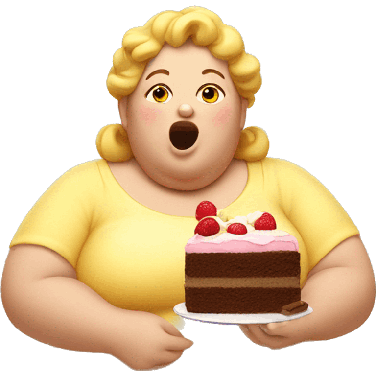 fat lady eating cake  emoji