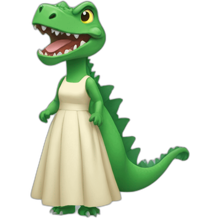 gozilla wearing dress emoji