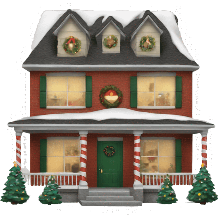 Realistic Christmas house emoji