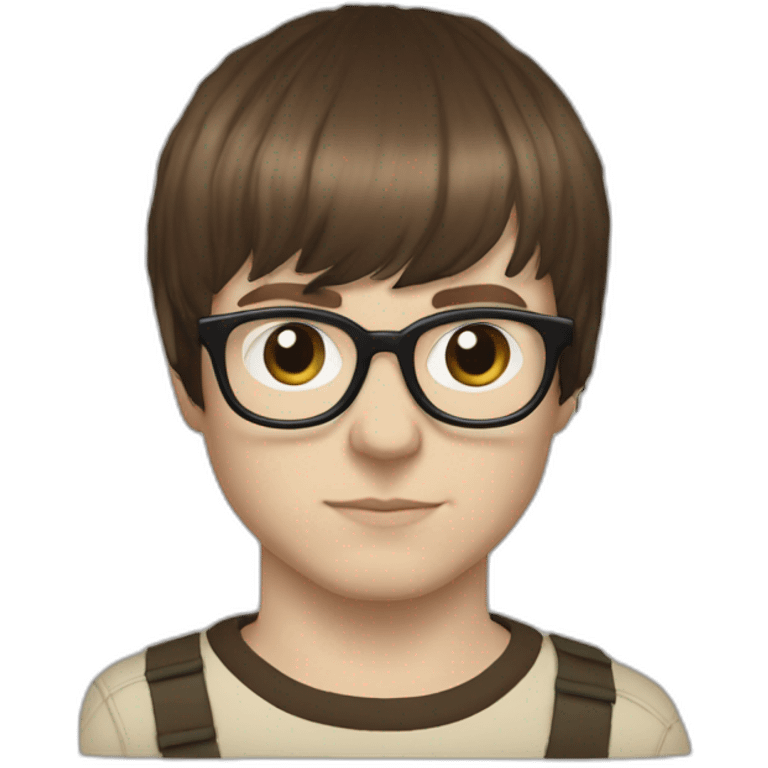 Rivers Cuomo with brown hair and a bowl cut emoji