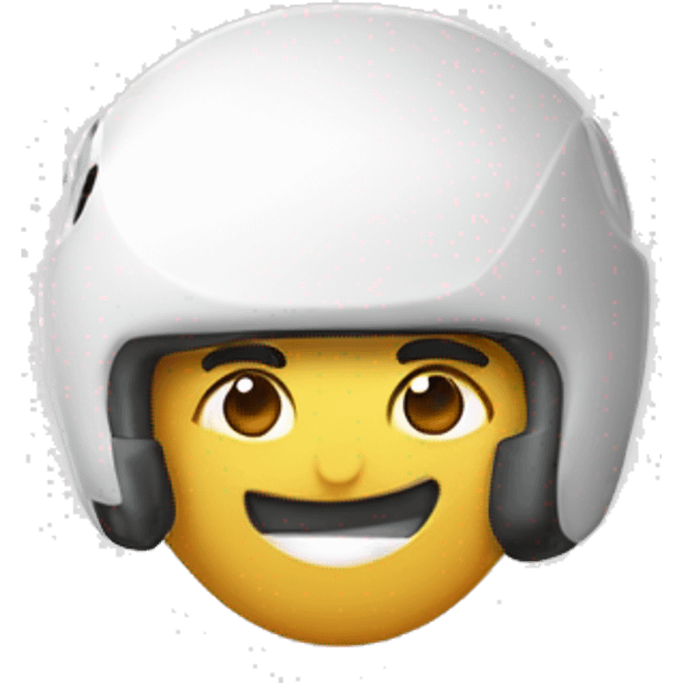 Rosto feliz com capacete de taekwondo  emoji