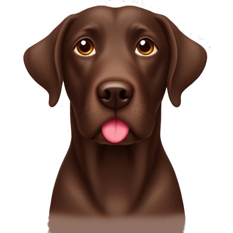 Chocolate lab with heart eyes emoji