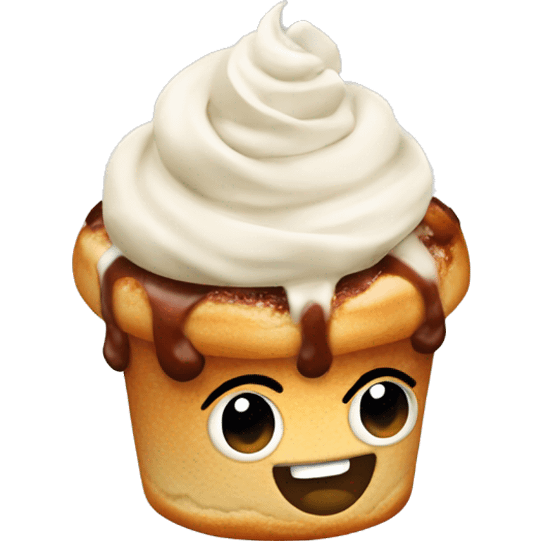 Cinnabon with cream  emoji