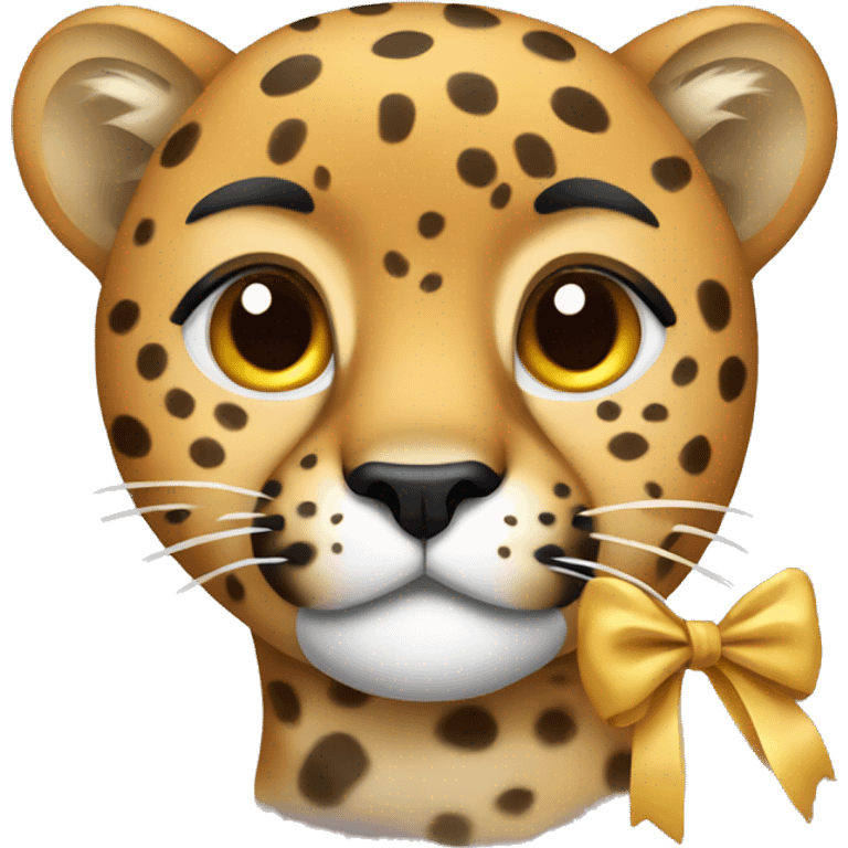 cheetah with a bow  emoji