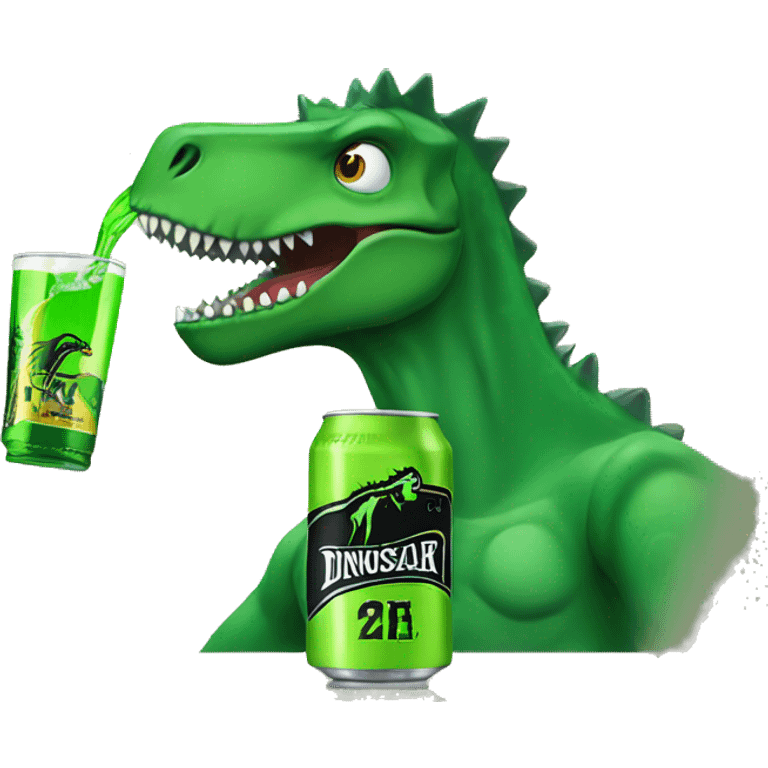 Dinosaur drinking Monster energy  emoji