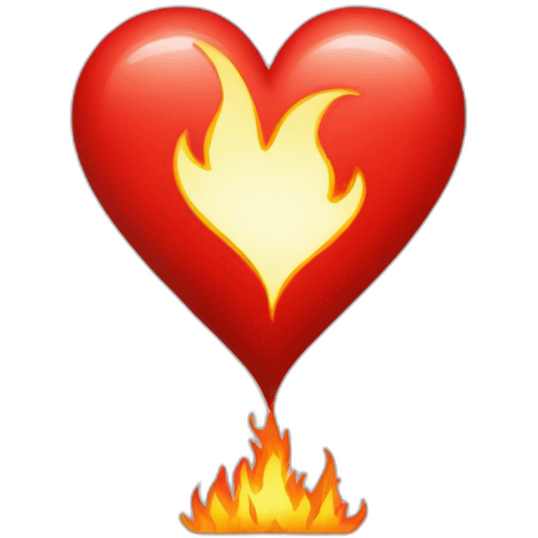 A red heart en fire emoji