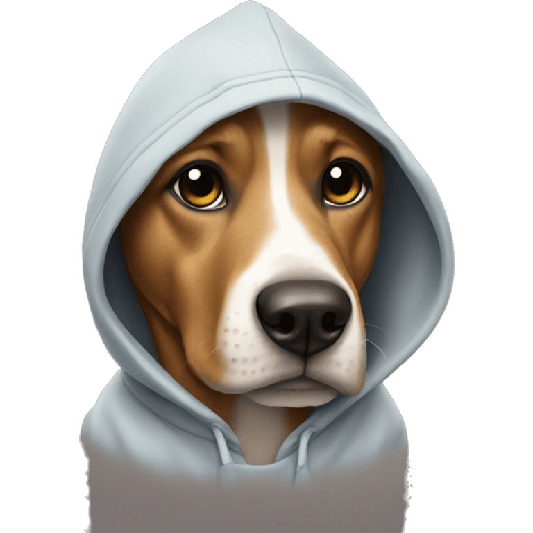 Dog wearing hoodie emoji