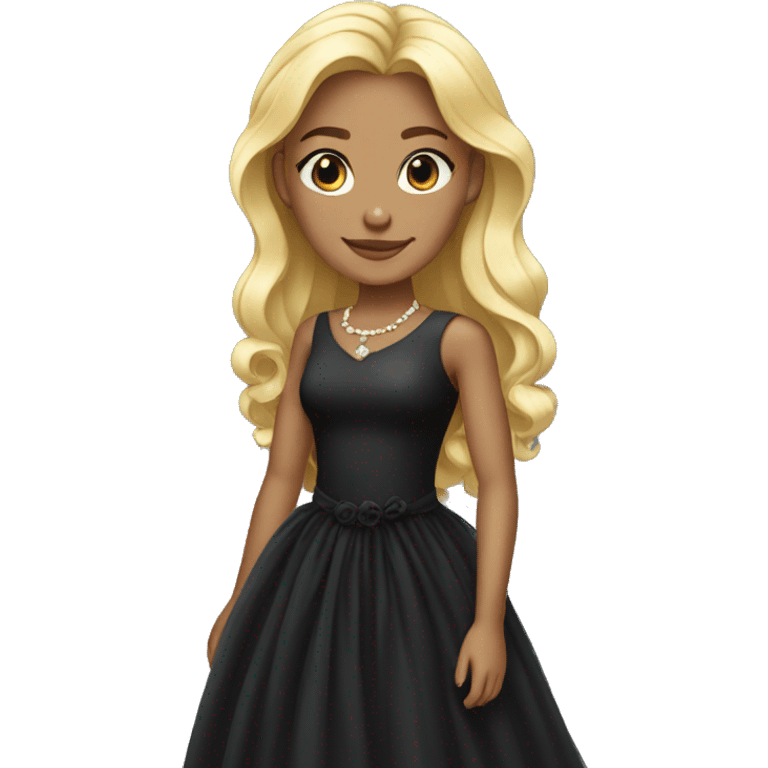 Black dress princess blonde emoji