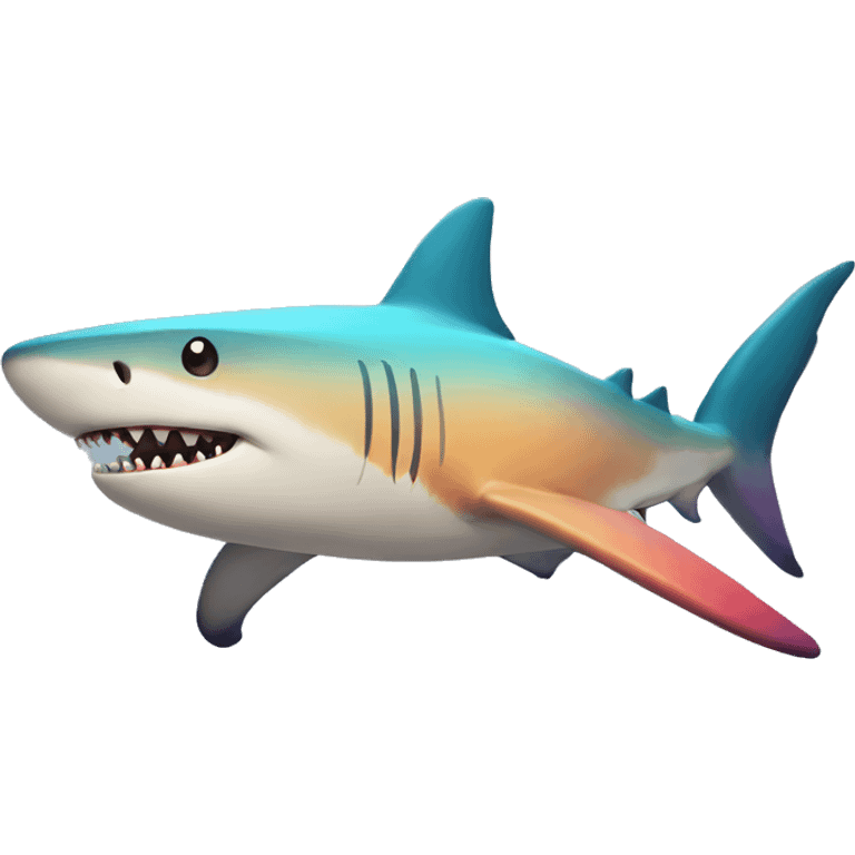 Colorful shark emoji