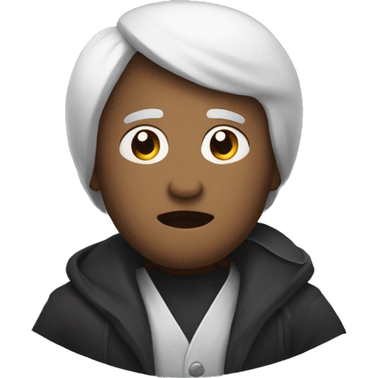 An emoji of a mysterious and majestic figure with the word akdo on his clothes  emoji