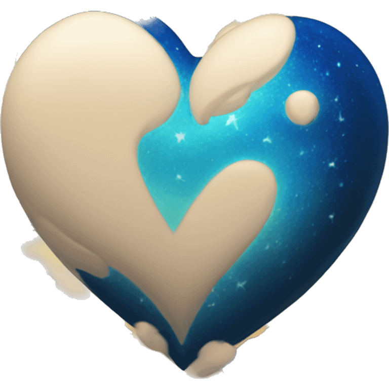 Vibrant blue heart with the night sky in it emoji