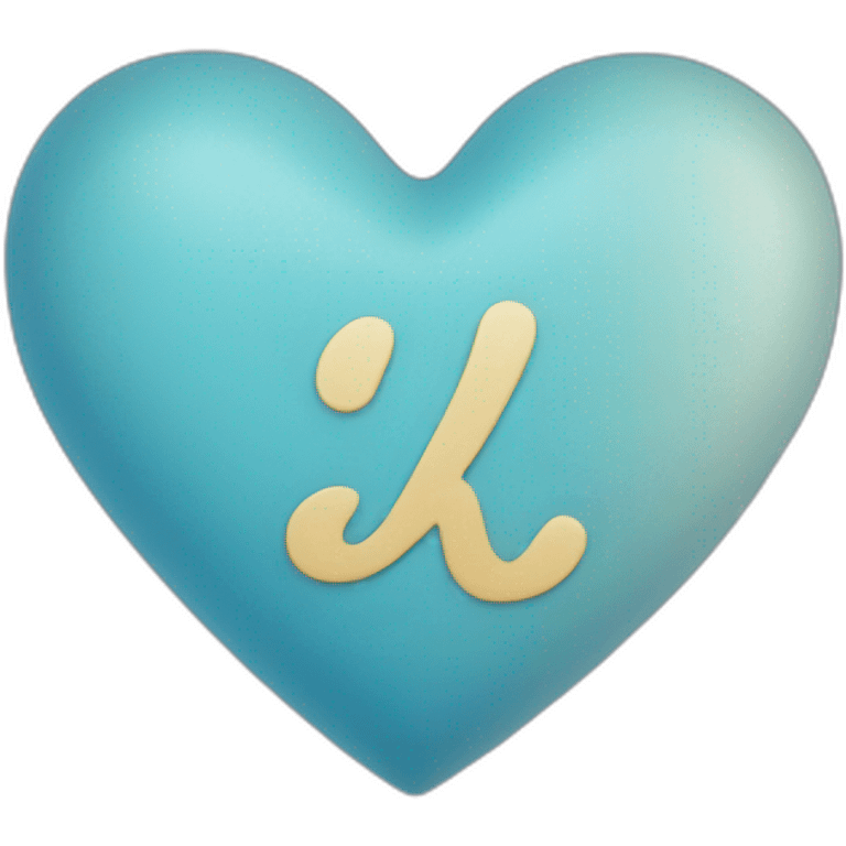 K written on blue heart emoji