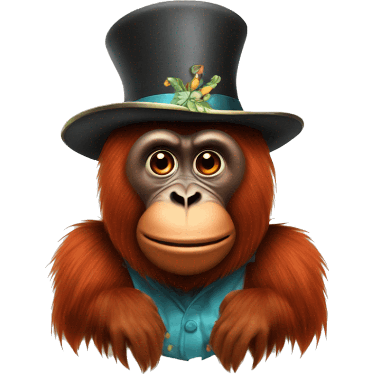 A orangutan with a magicians hat  emoji