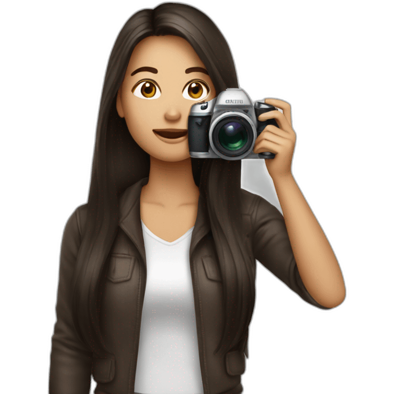 female-photographer-taking-a-picture--skinned-dark-brown-long-hair emoji