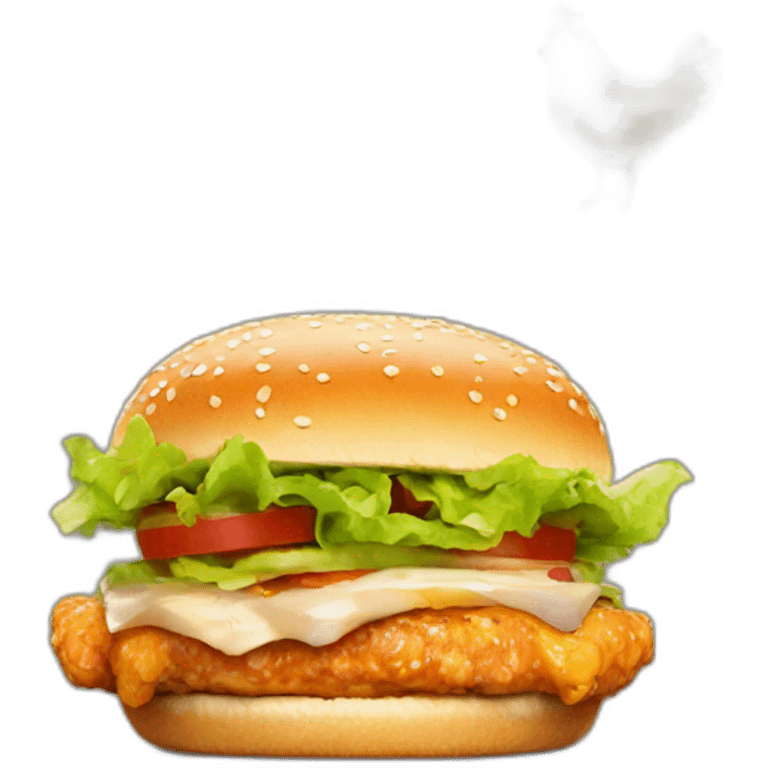 Alive chicken burger emoji