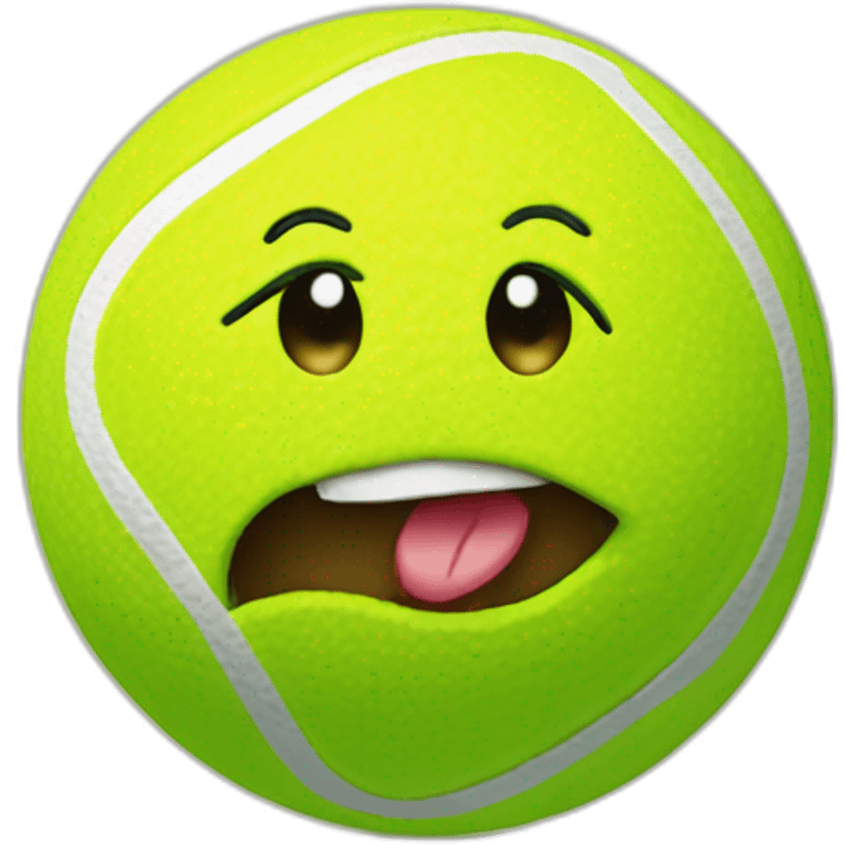 Tennisball with a face emoji