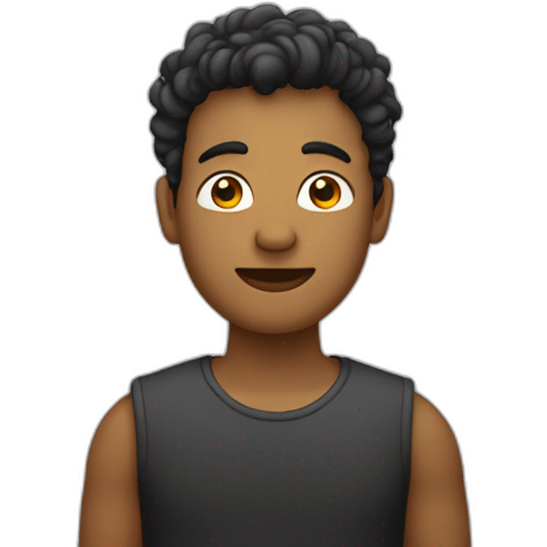 Homme de petite taille avec des cheuveux noir emoji