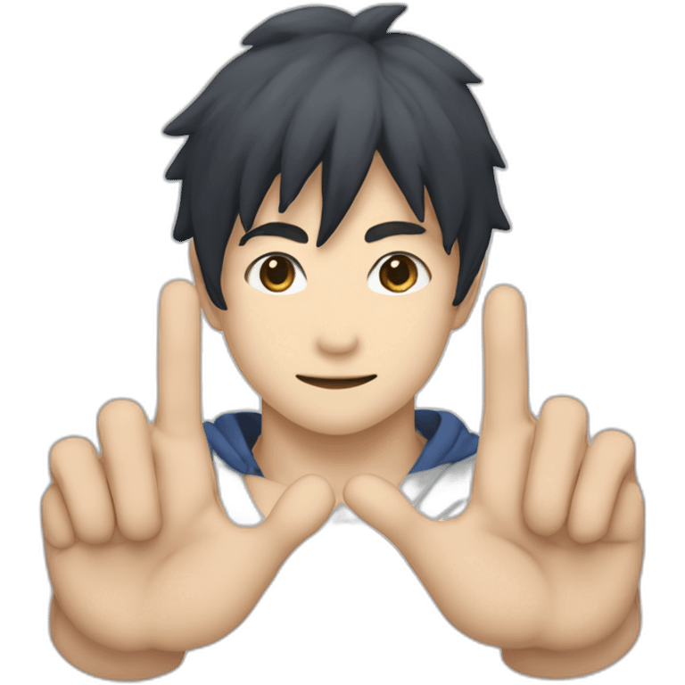 hand sign of skill muryo kusho gojo satoru emoji