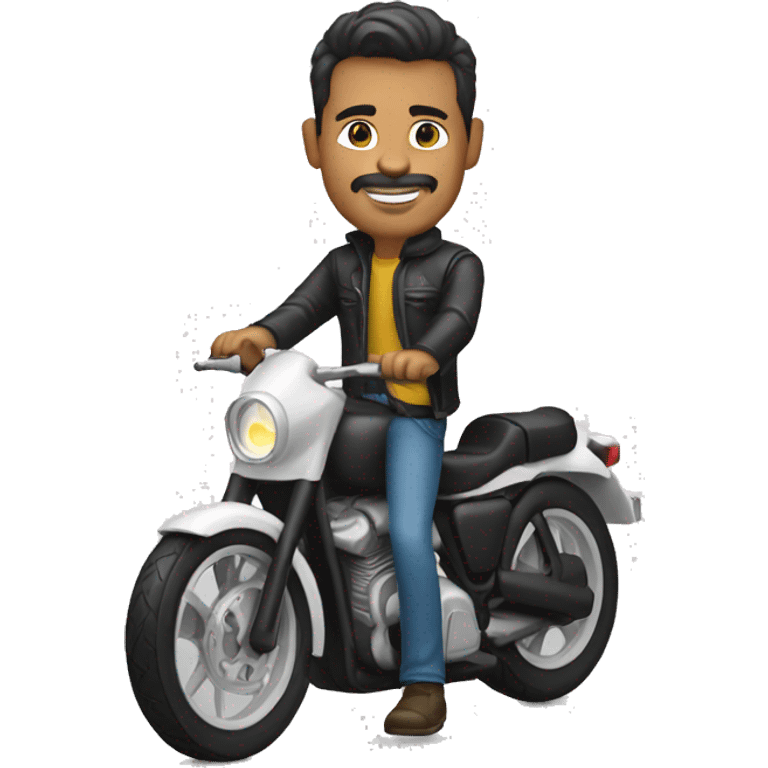 Hombre blanco con moto emoji