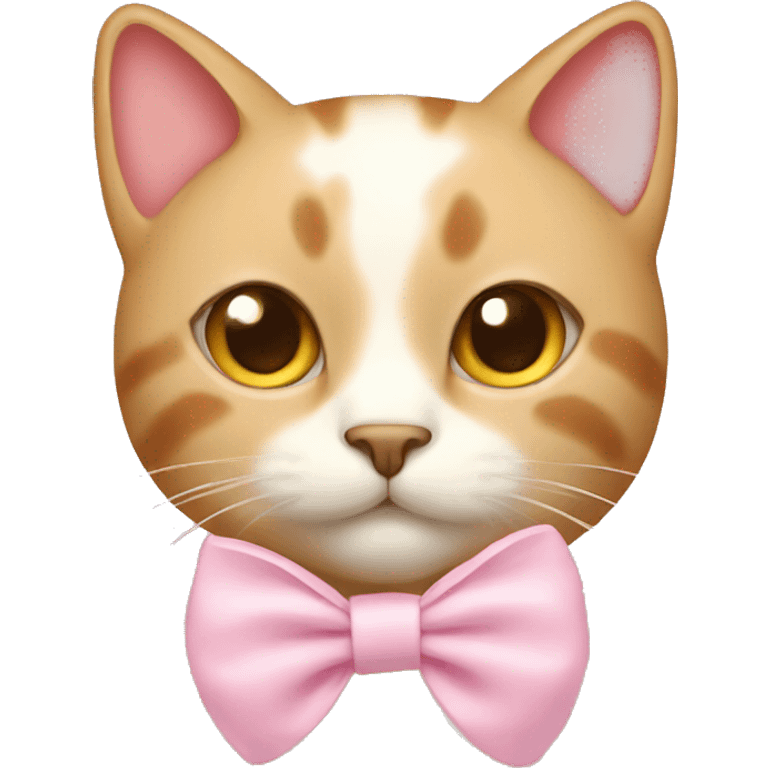 cat with light pink bow emoji