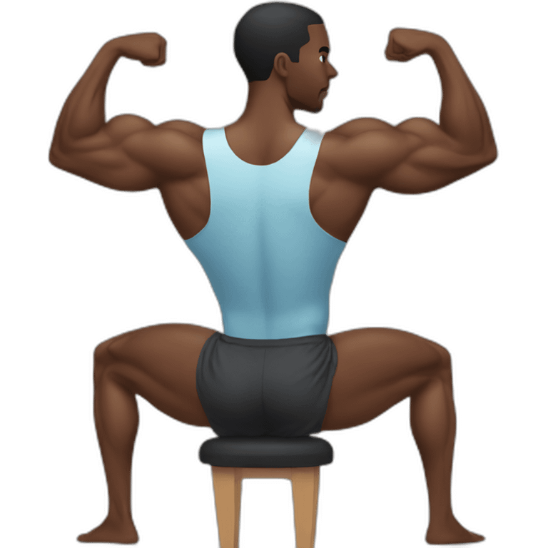 Back muscles black man emoji