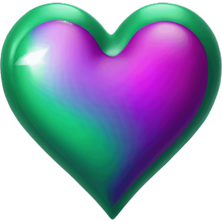 Shiny purple green magenta heart  emoji