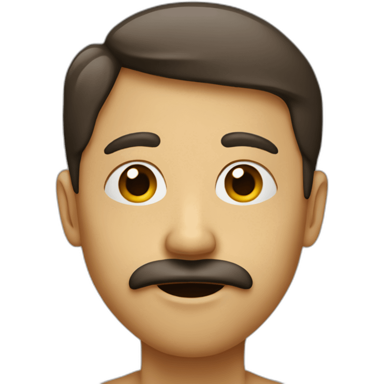 a person with small mustache between the lips and the nose emoji