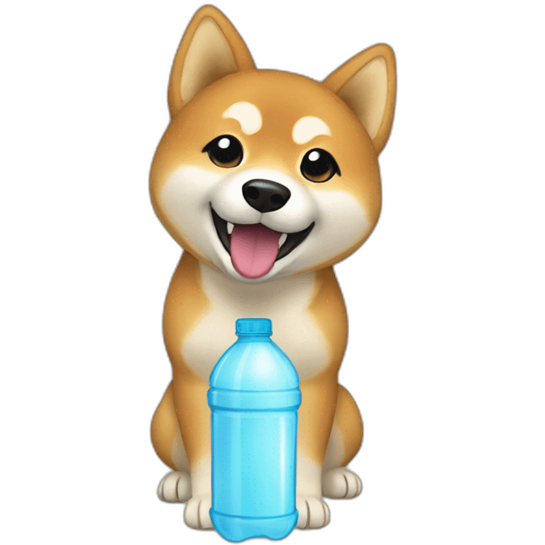 shiba biting water bottle emoji