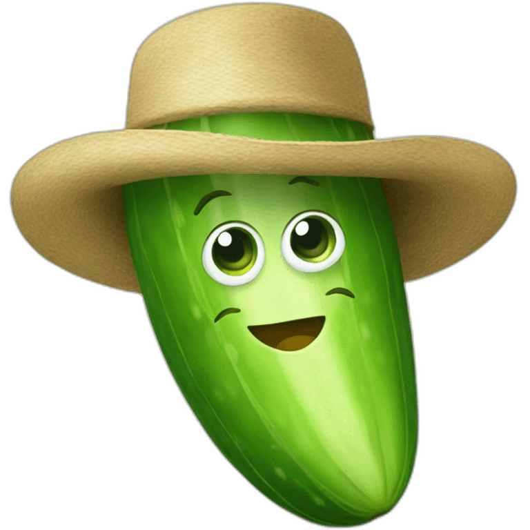 cucumber with hat emoji