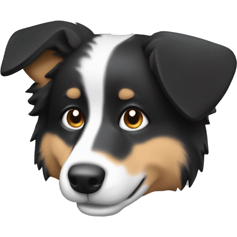 a 3D tiny little cute boarder collie emoji